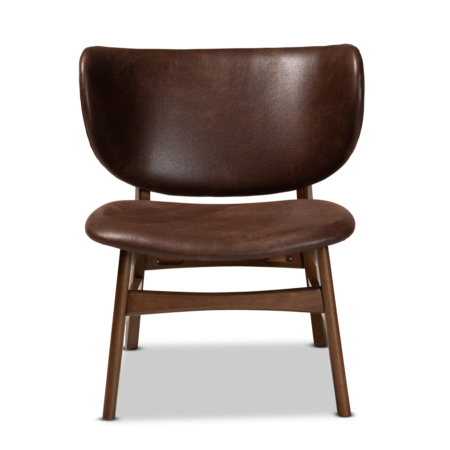 Baxton Studio Marcos Living Room Accent Chair, Dark Brown/Walnut - Image 3