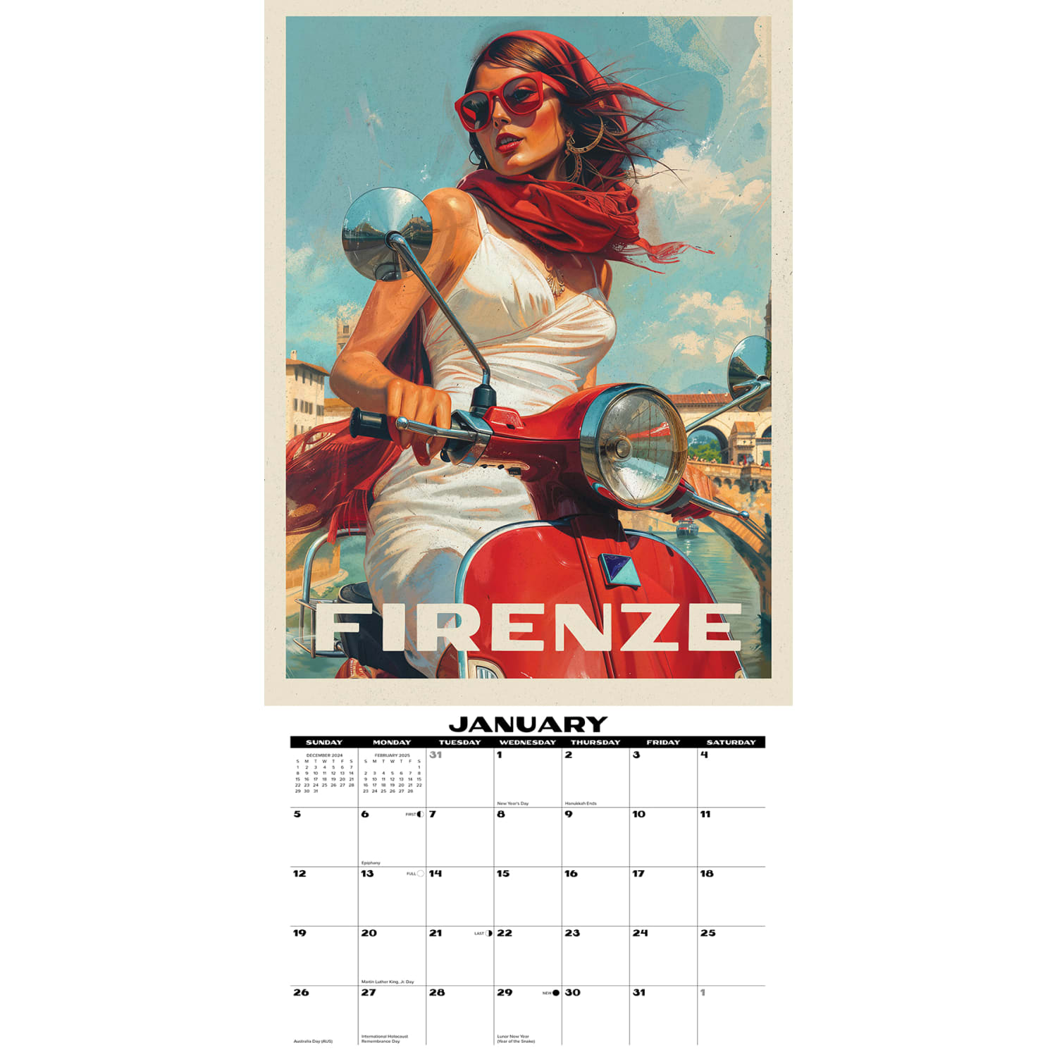 2025 Willow Creek Press Monthly Wall Calendar, 12in x 12in, Classic Italy, January To December 2025 - Image 3