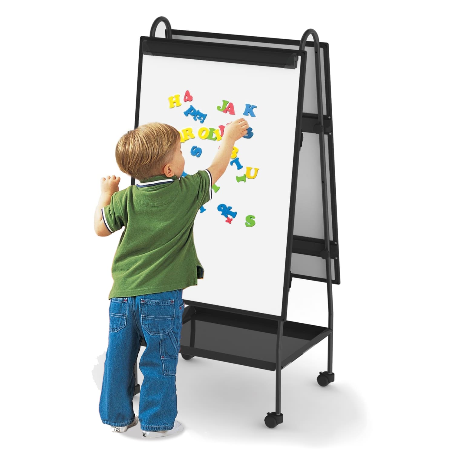 MasterVision Magnetic Gold Ultra Adjustable Mobile Dry-Erase Whiteboard Easel, 65 12/16in x 24in, Metal Frame With Black Finish - Image 4