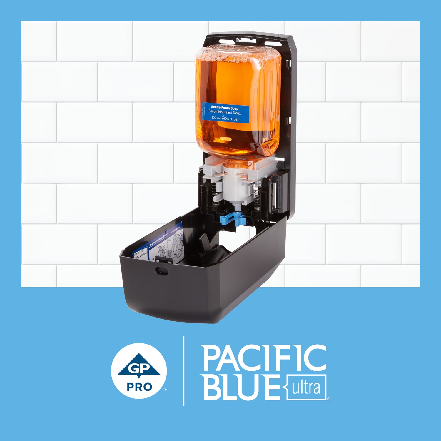 Pacific Blue Ultra by GP PRO Gentle Foam Hand Soap Refills, Pacific Citrus, 4 Bottles Per Case - Image 4