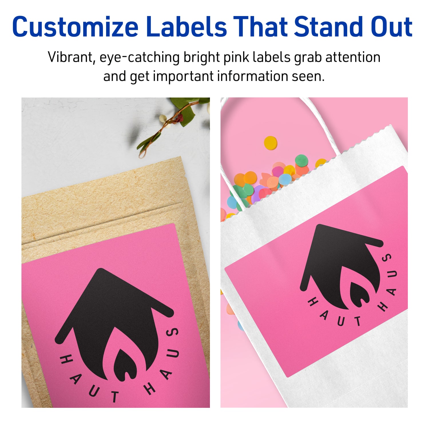 Avery Printable Labels With Sure Feed Technology, 94258-BPP10, Rectangle, 5in x 7in, Matte Bright Pink, Pack of 20 - Image 4