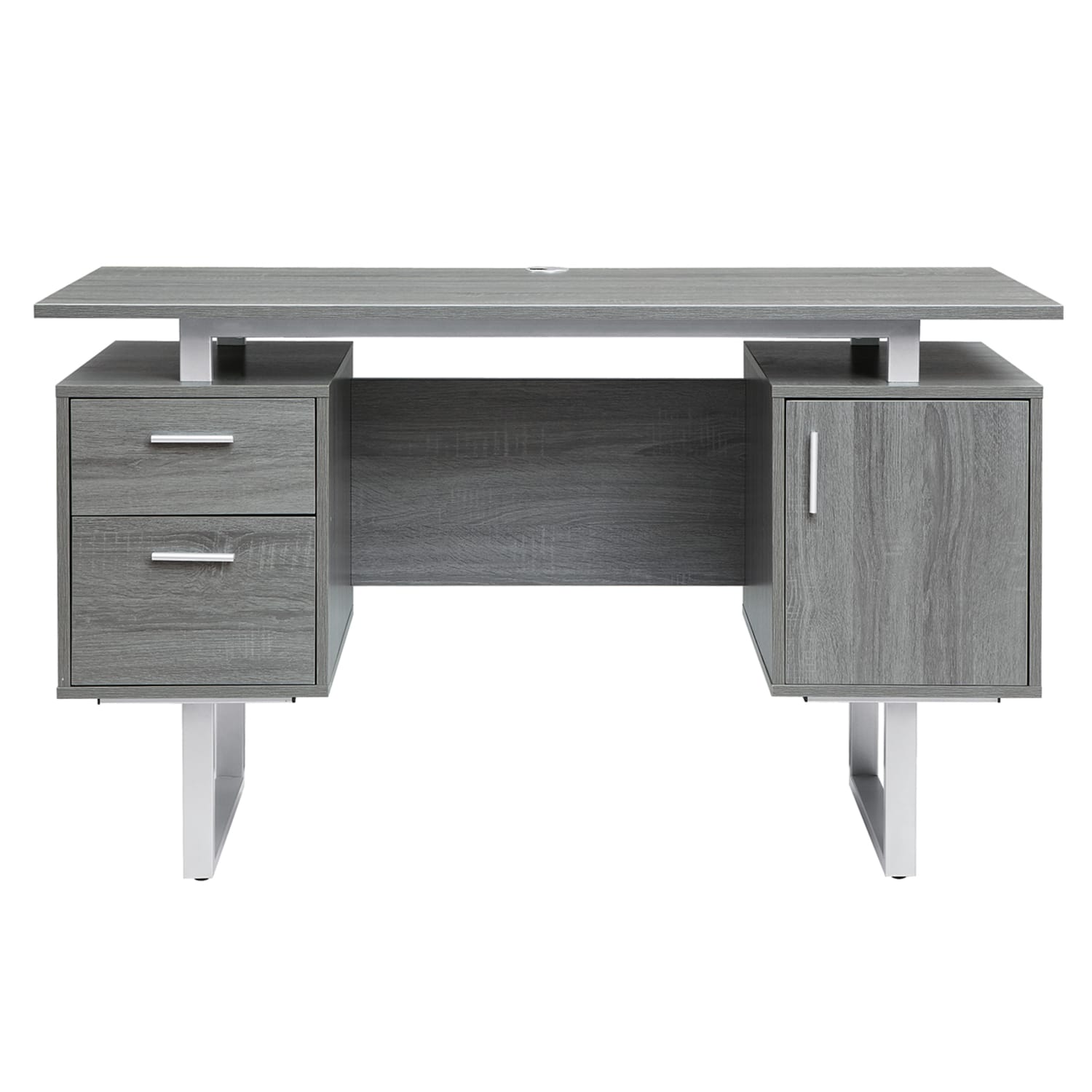 Techni Mobili 52inW Modern Computer Desk With Storage, Gray - Image 6