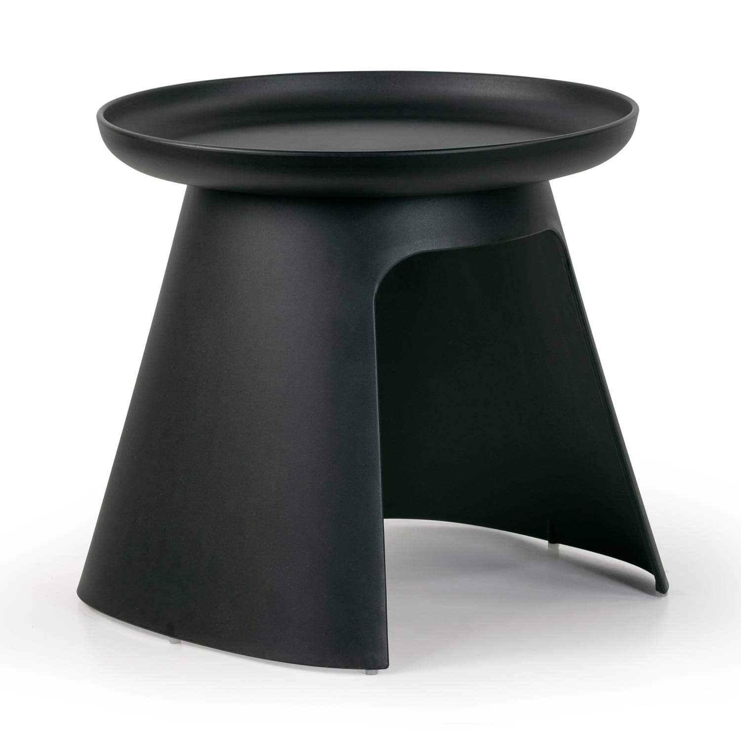 Glamour Home Balius Plastic Round End Table, 18-1/4inH x 19-1/2inW x 19-1/2inD, Black - Image 4