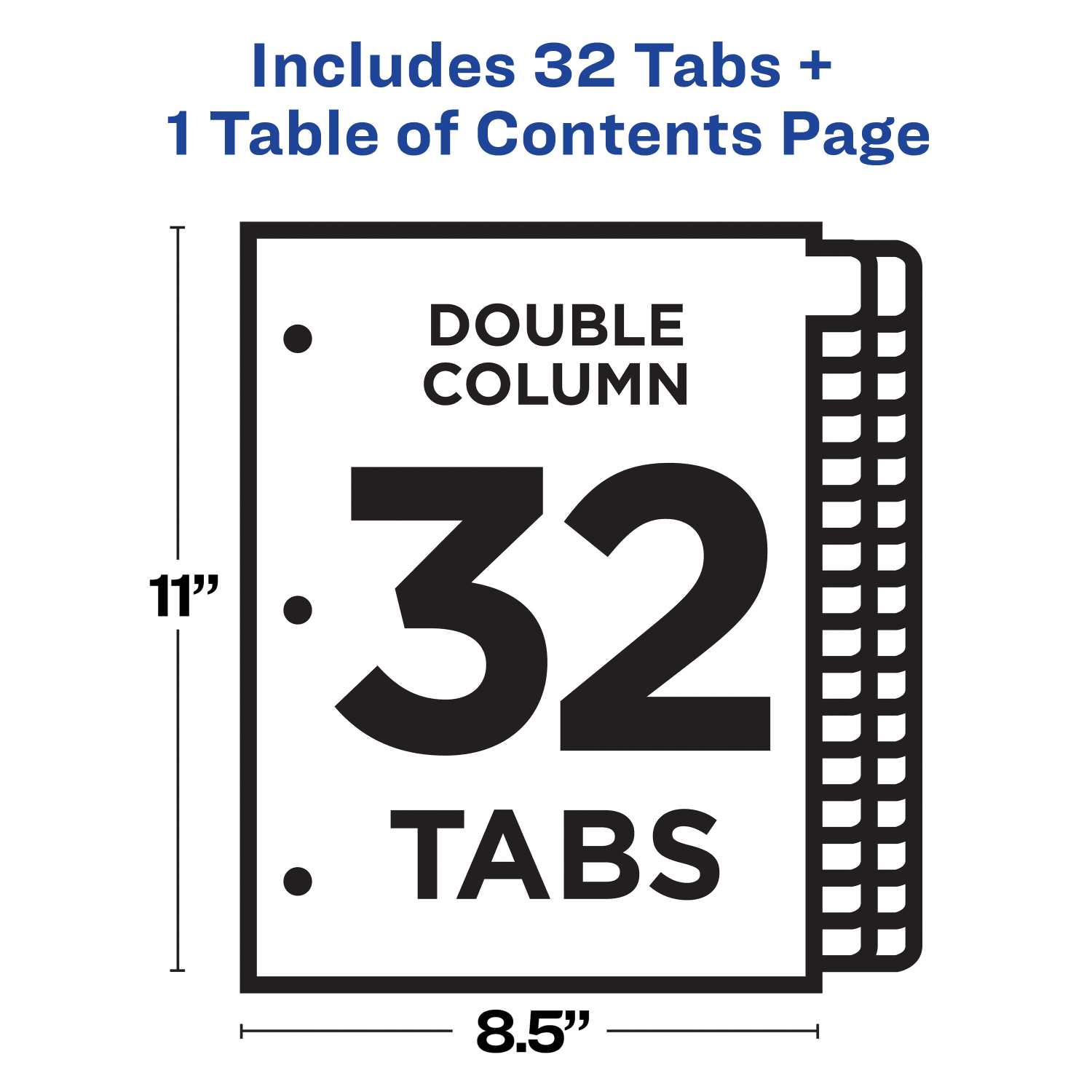 Avery Ready Index 1-32 Tab Double Column Binder Dividers With Customizable Table Of Contents, 8-1/2in x 11in, 32 Tab, White/Multicolor, 1 Set - Image 5