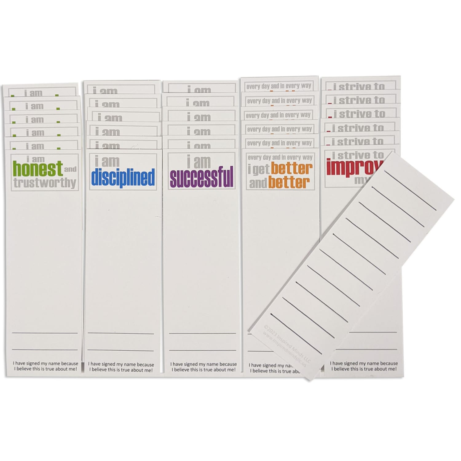 Inspired Minds Page Keepers Bookmarks, 2in x 6in, Inner Strength Booster Set, 30 Per Pack, Set Of 3 Packs - Image 3