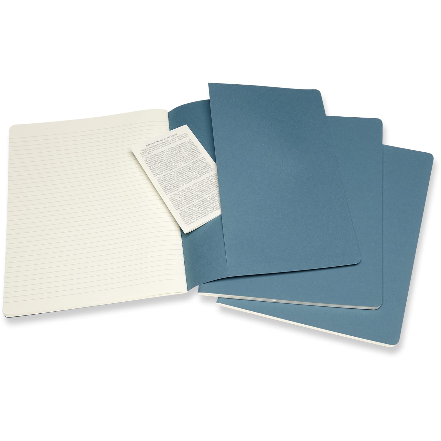 Moleskine Cahier Journals, Extra Large, 7.5in x 10in, Ruled, 120 Pages, Brisk Blue, Set Of 3 Journals - Image 4