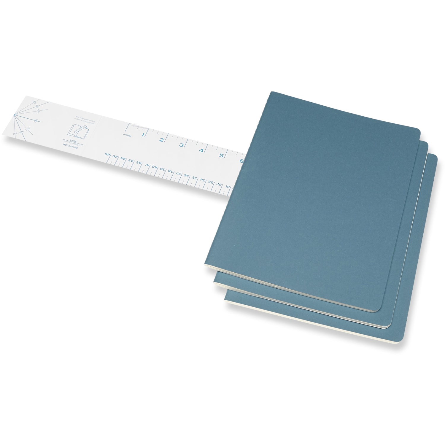 Moleskine Cahier Journals, Extra Large, 7.5in x 10in, Ruled, 120 Pages, Brisk Blue, Set Of 3 Journals - Image 5