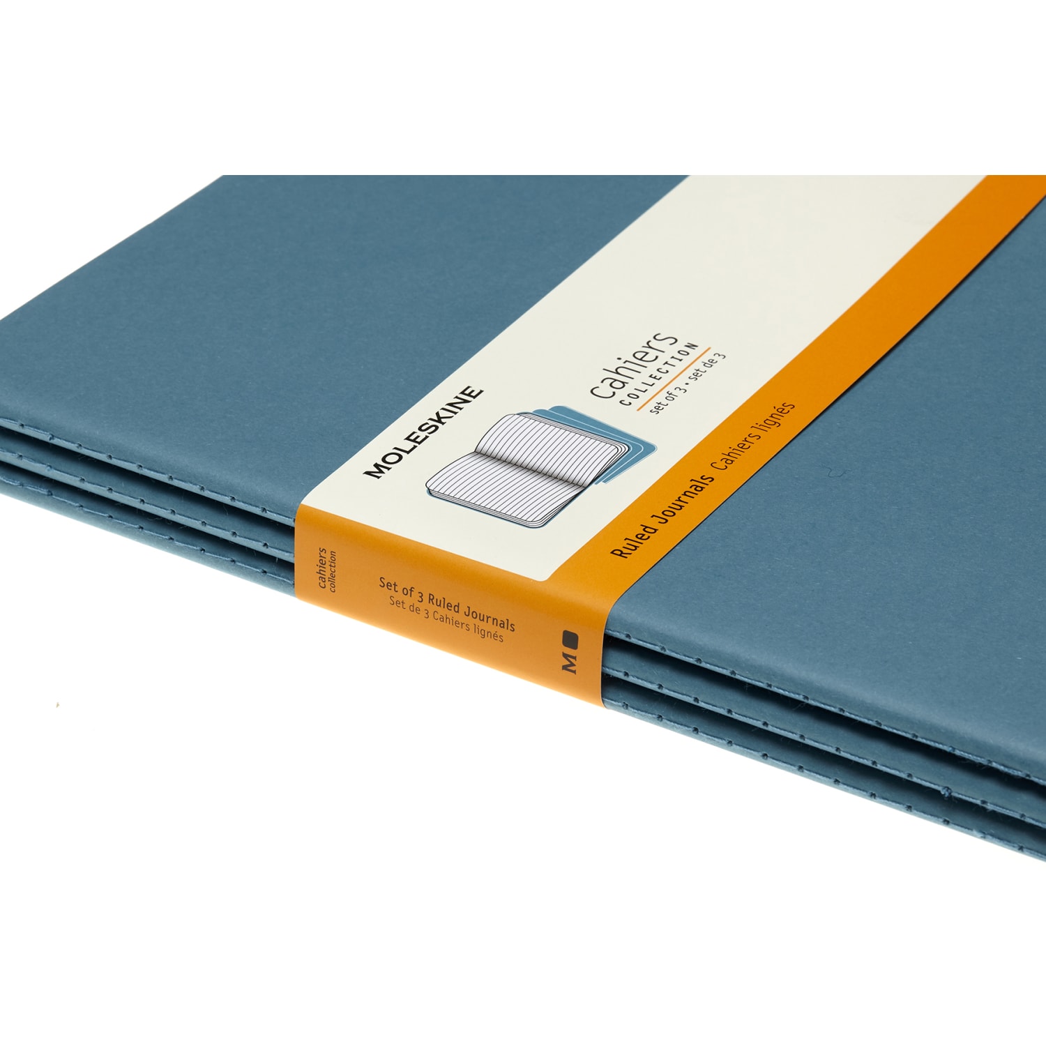Moleskine Cahier Journals, Extra Large, 7.5in x 10in, Ruled, 120 Pages, Brisk Blue, Set Of 3 Journals - Image 6