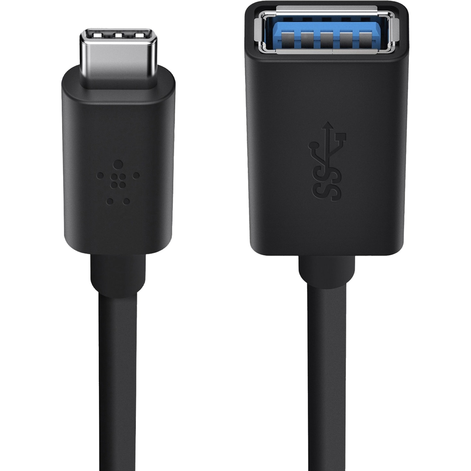 Belkin USB-C to USB-A Adapter - USB 3.0 Charger - 5 Gbps - Black - 6in USB Data Transfer Cable  - B2B150BLK - Image 3