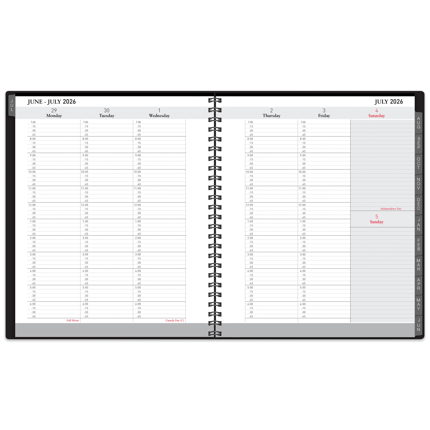 2026-2027 Office Depot Brand 14-Month Weekly/Monthly Academic Planner, Vertical Format, 8in x 11in, 30% Recycled, Black, July 2026 To August 2027 - Image 4