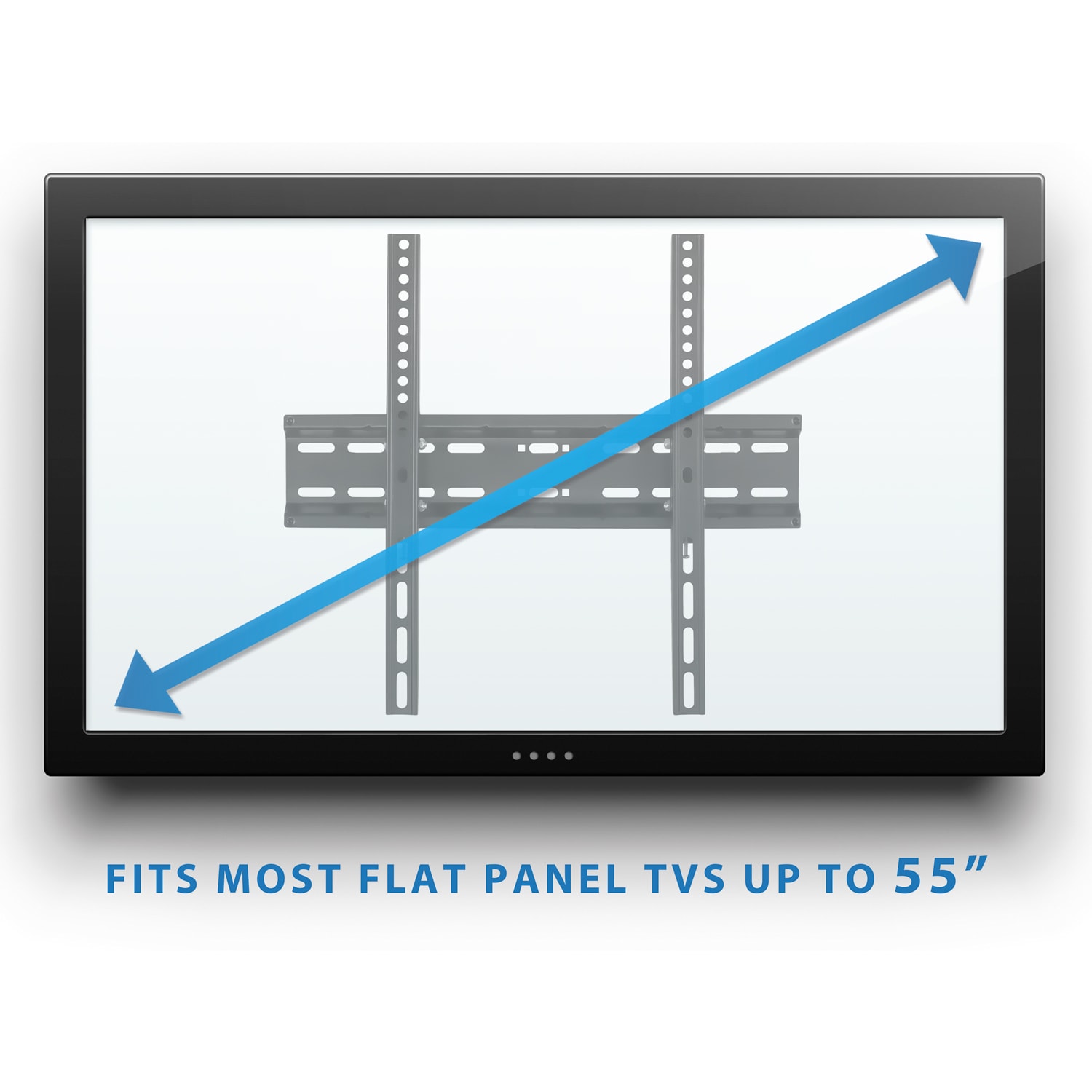 Mount-It! MI-3030 Low-Profile TV Wall Mount Tilt Bracket For Screens 32 - 55in, 16-3/4inH x 18-5/16inW x 2inD, Black - Image 3