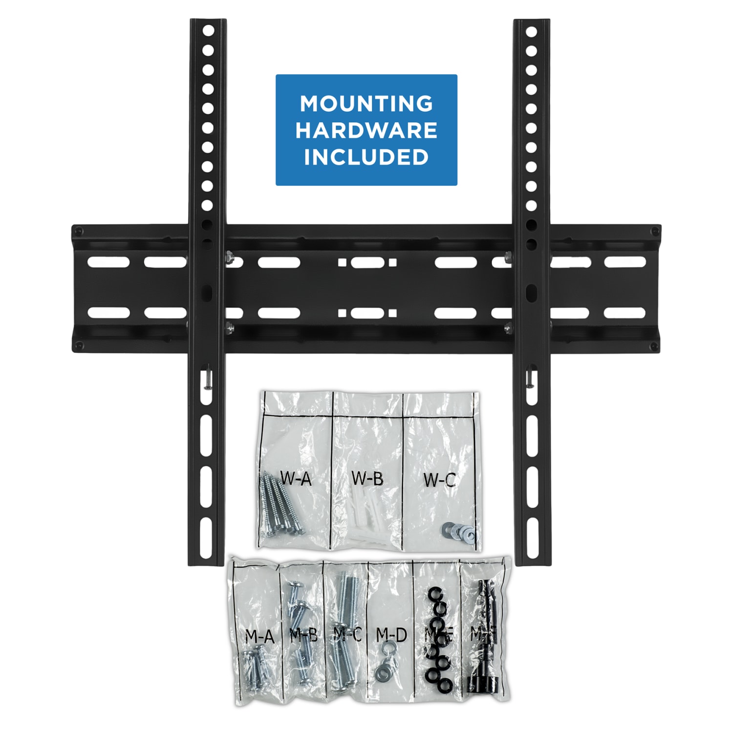 Mount-It! MI-3030 Low-Profile TV Wall Mount Tilt Bracket For Screens 32 - 55in, 16-3/4inH x 18-5/16inW x 2inD, Black - Image 4