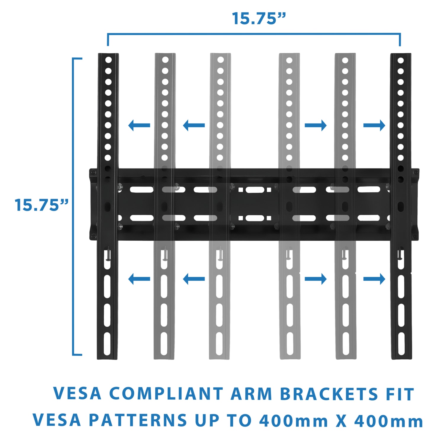 Mount-It! MI-3030 Low-Profile TV Wall Mount Tilt Bracket For Screens 32 - 55in, 16-3/4inH x 18-5/16inW x 2inD, Black - Image 5