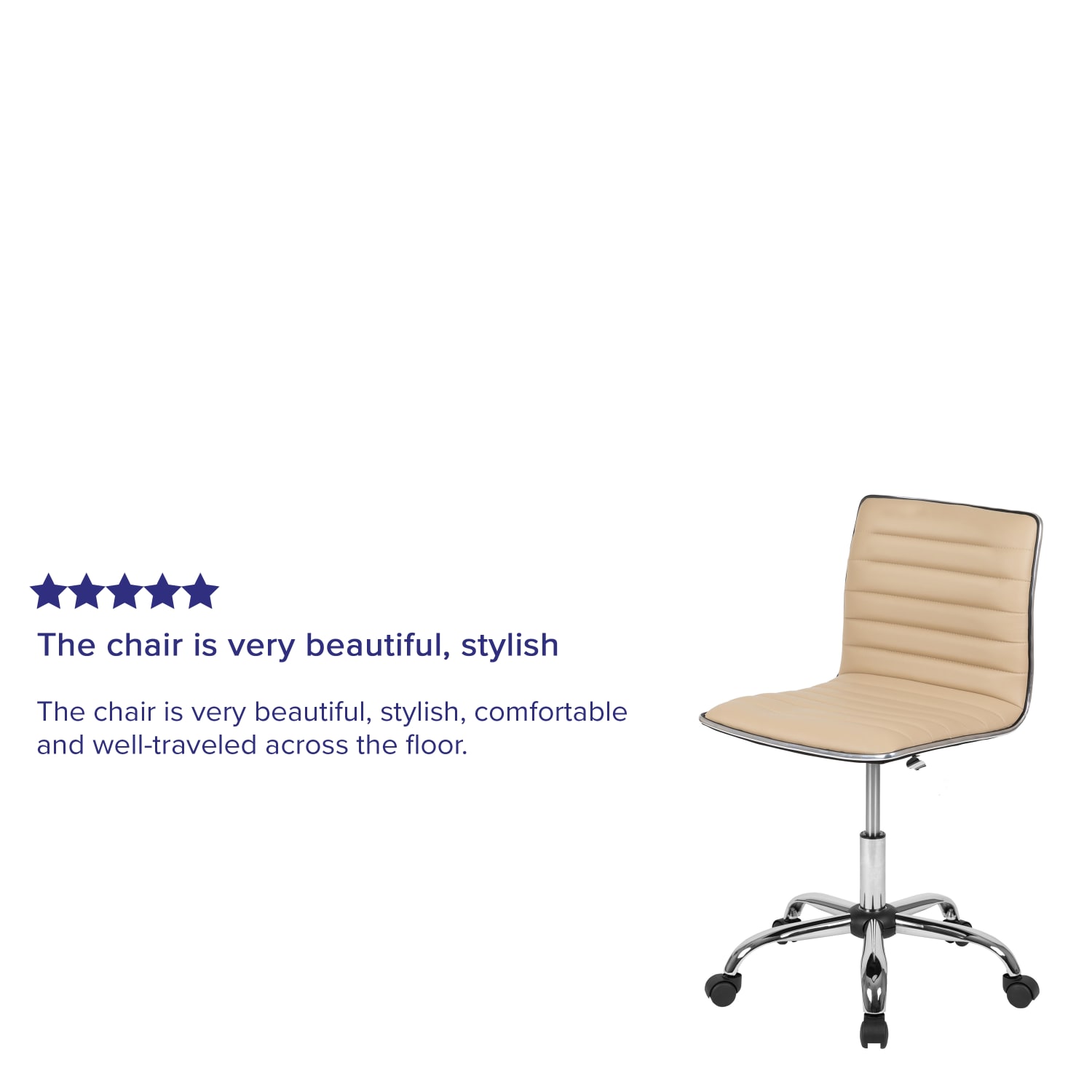 Flash Furniture Vinyl Low-Back Swivel Armless Task Chair, Tan/Gray - Image 6