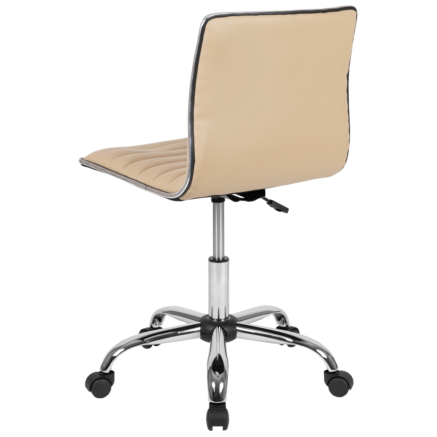 Flash Furniture Vinyl Low-Back Swivel Armless Task Chair, Tan/Gray - Image 9