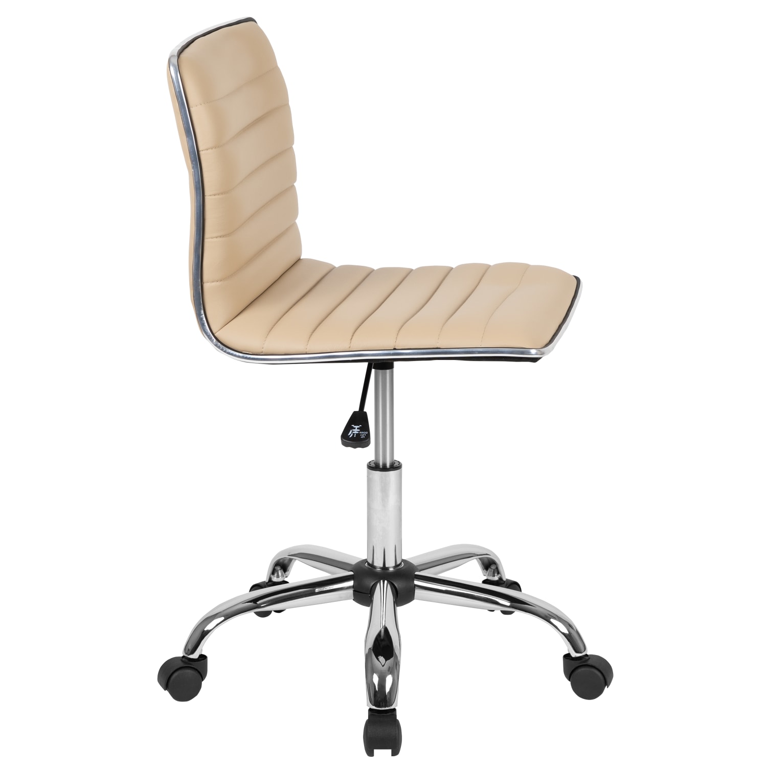 Flash Furniture Vinyl Low-Back Swivel Armless Task Chair, Tan/Gray - Image 11
