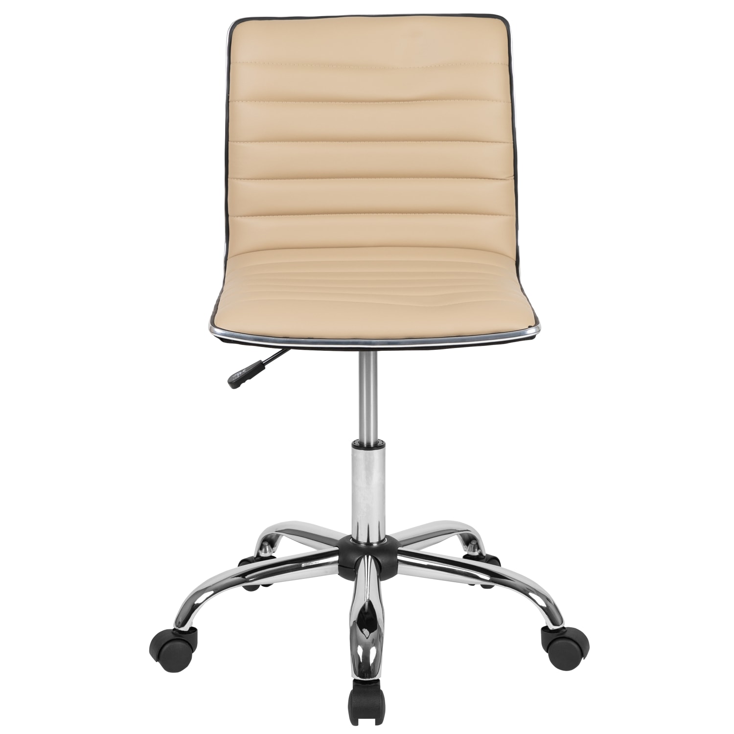 Flash Furniture Vinyl Low-Back Swivel Armless Task Chair, Tan/Gray - Image 12