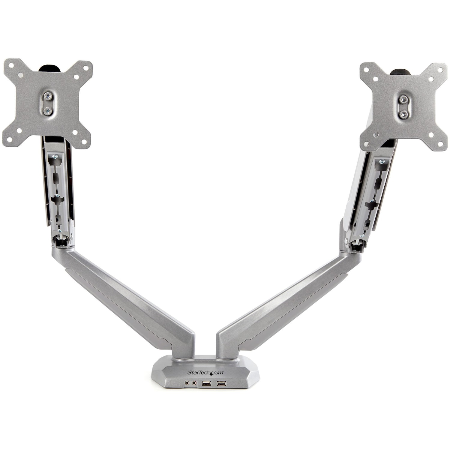 StarTech.com Desk Mount Dual Monitor Arm with USB & 3.5mm Audio - Desk Clamp Ergonomic VESA Mount for up to 30 inch Displays - Full Motion - Image 3