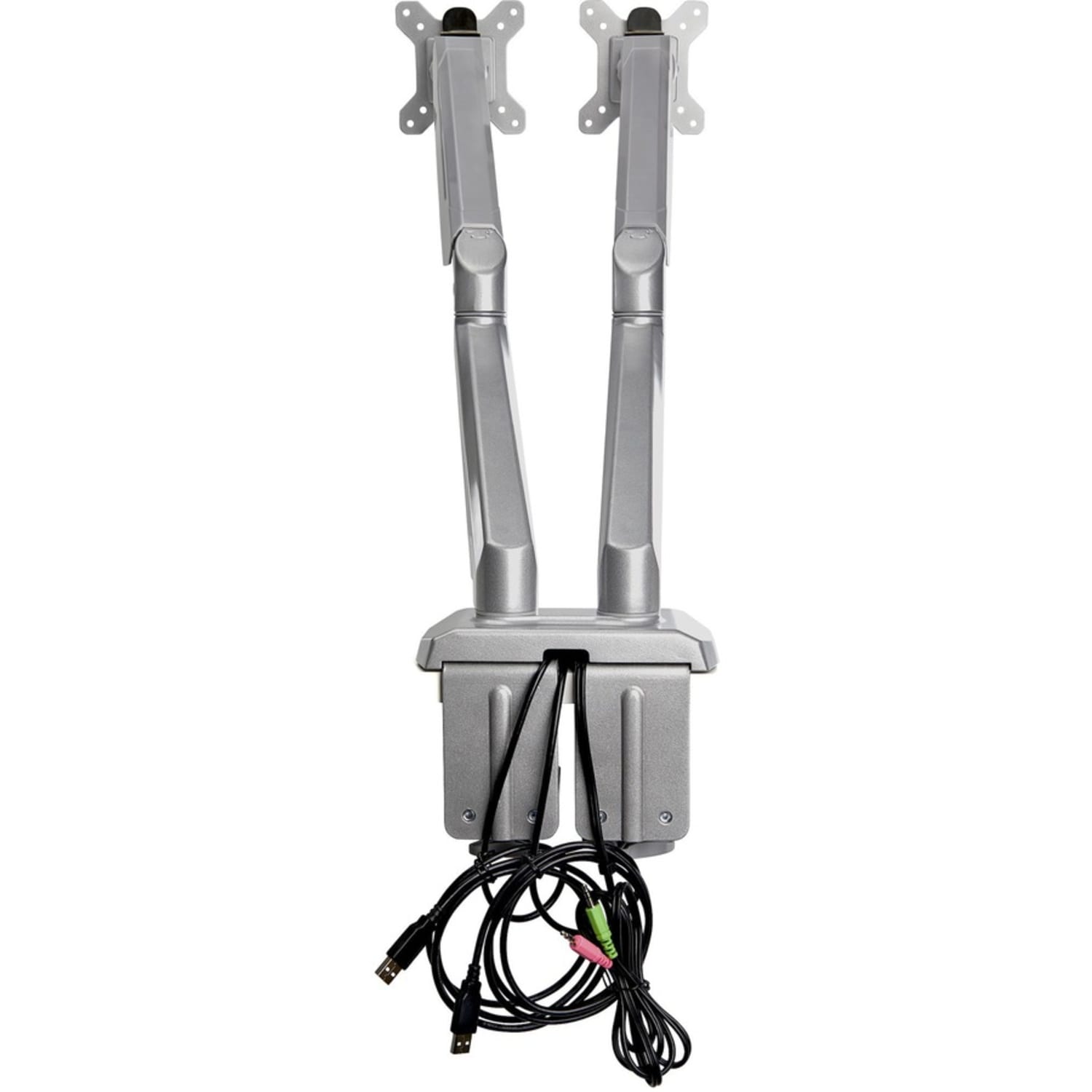 StarTech.com Desk Mount Dual Monitor Arm with USB & 3.5mm Audio - Desk Clamp Ergonomic VESA Mount for up to 30 inch Displays - Full Motion - Image 6