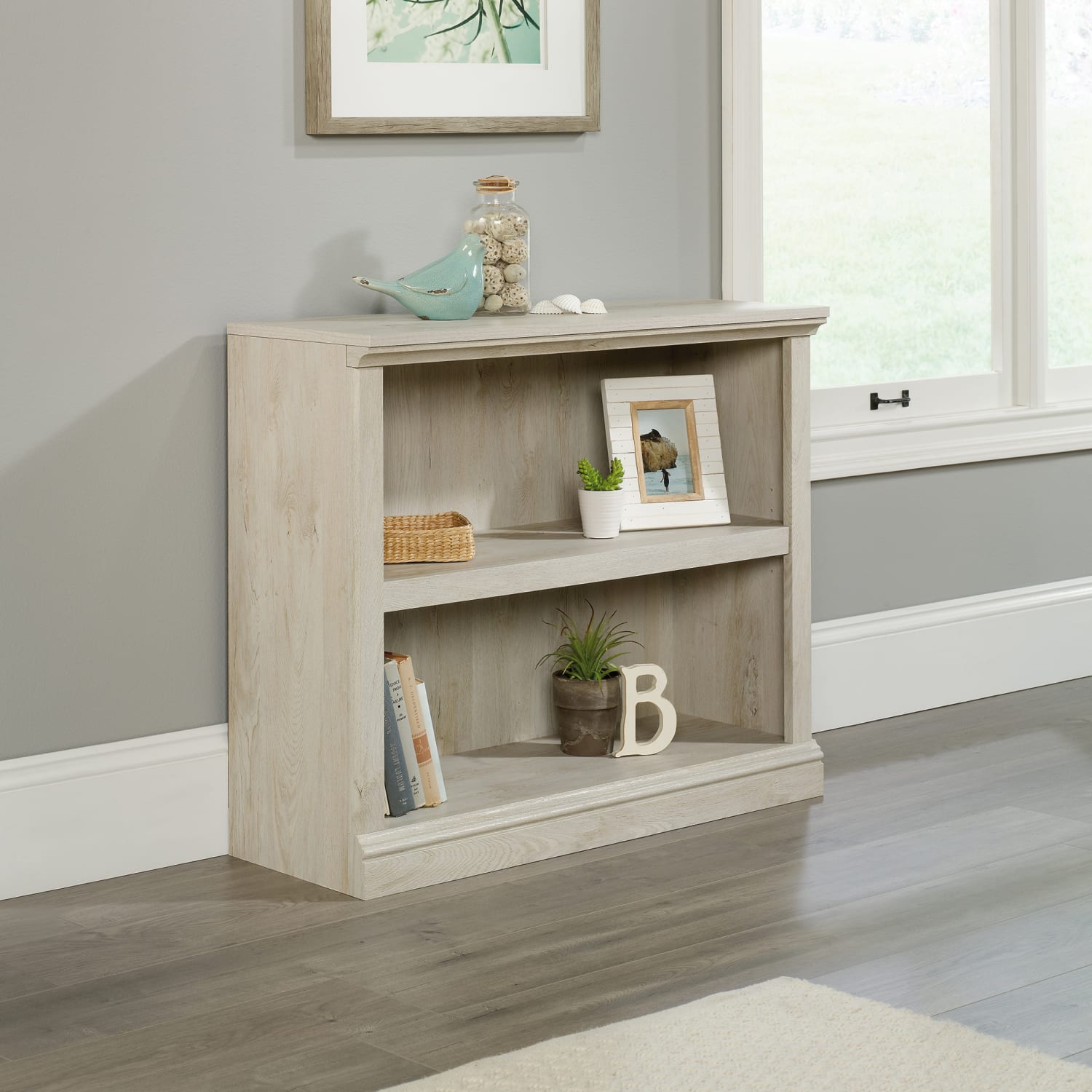 Sauder Select 30inH 2-Shelf Bookcase, Chalked Chestnut - Image 3
