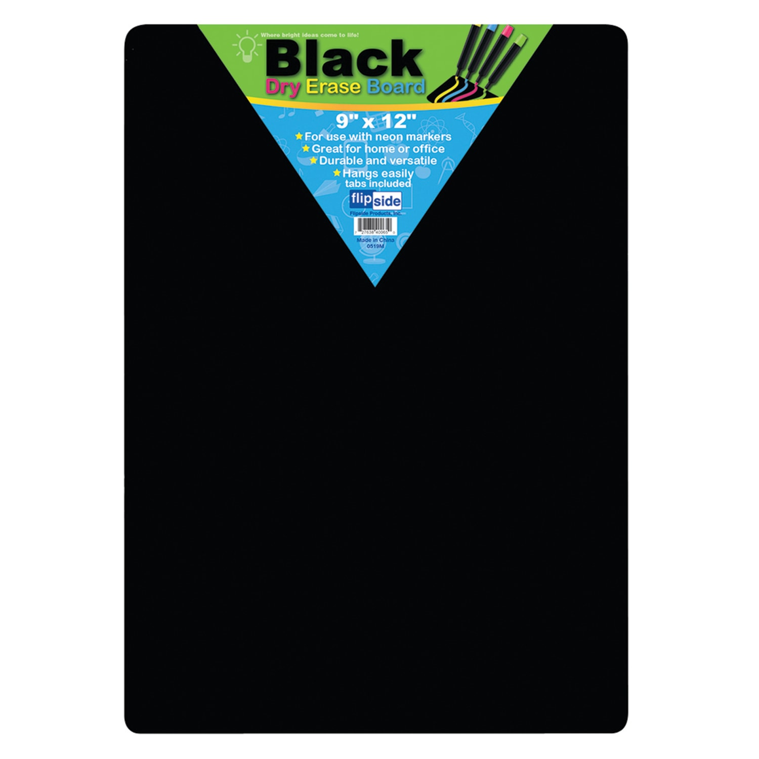 Flipside Dry-Erase Boards, 9in x 12in, Black, Pack Of 4 Boards - Image 3