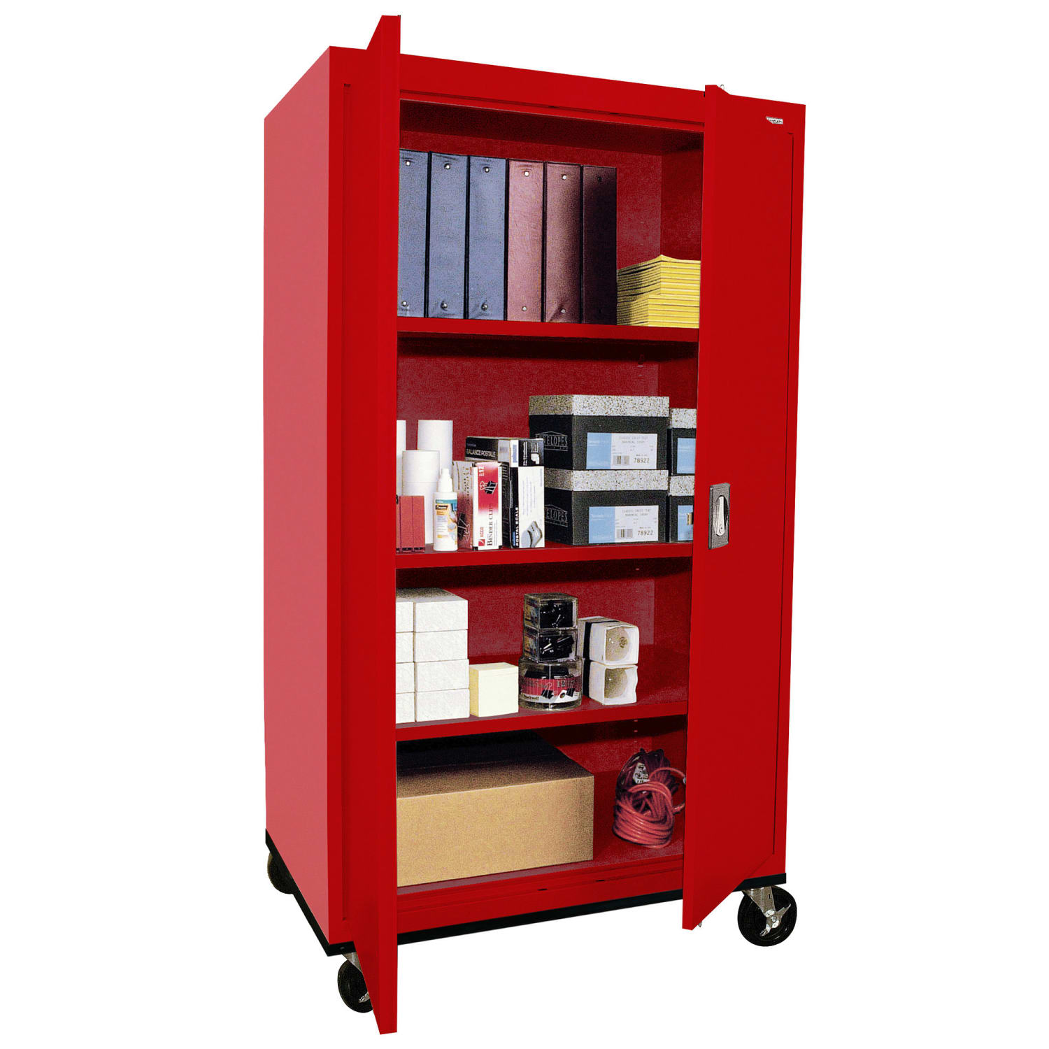 Sandusky Transport Series 36inW Heavy-Duty Mobile Storage Cabinet, Red - Image 3