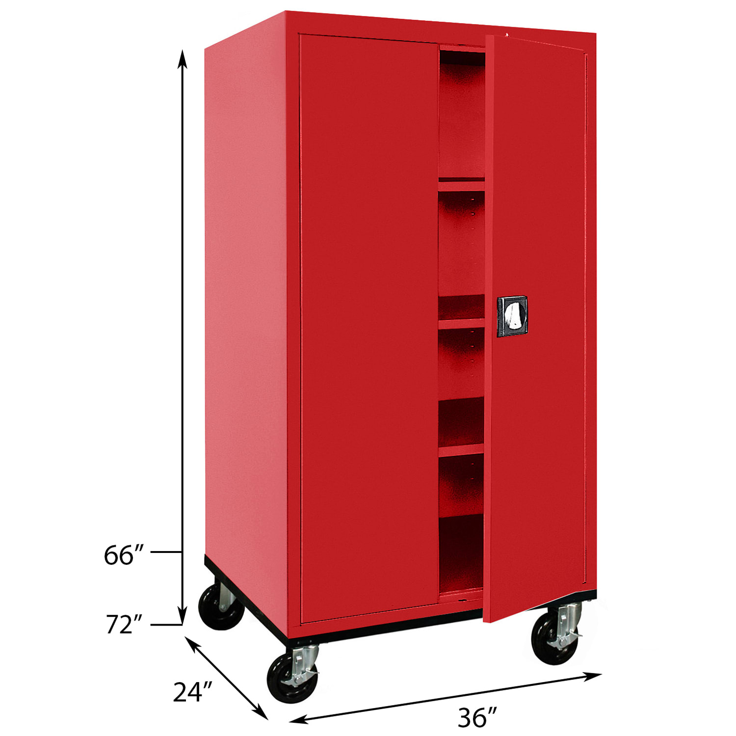 Sandusky Transport Series 36inW Heavy-Duty Mobile Storage Cabinet, Red - Image 4