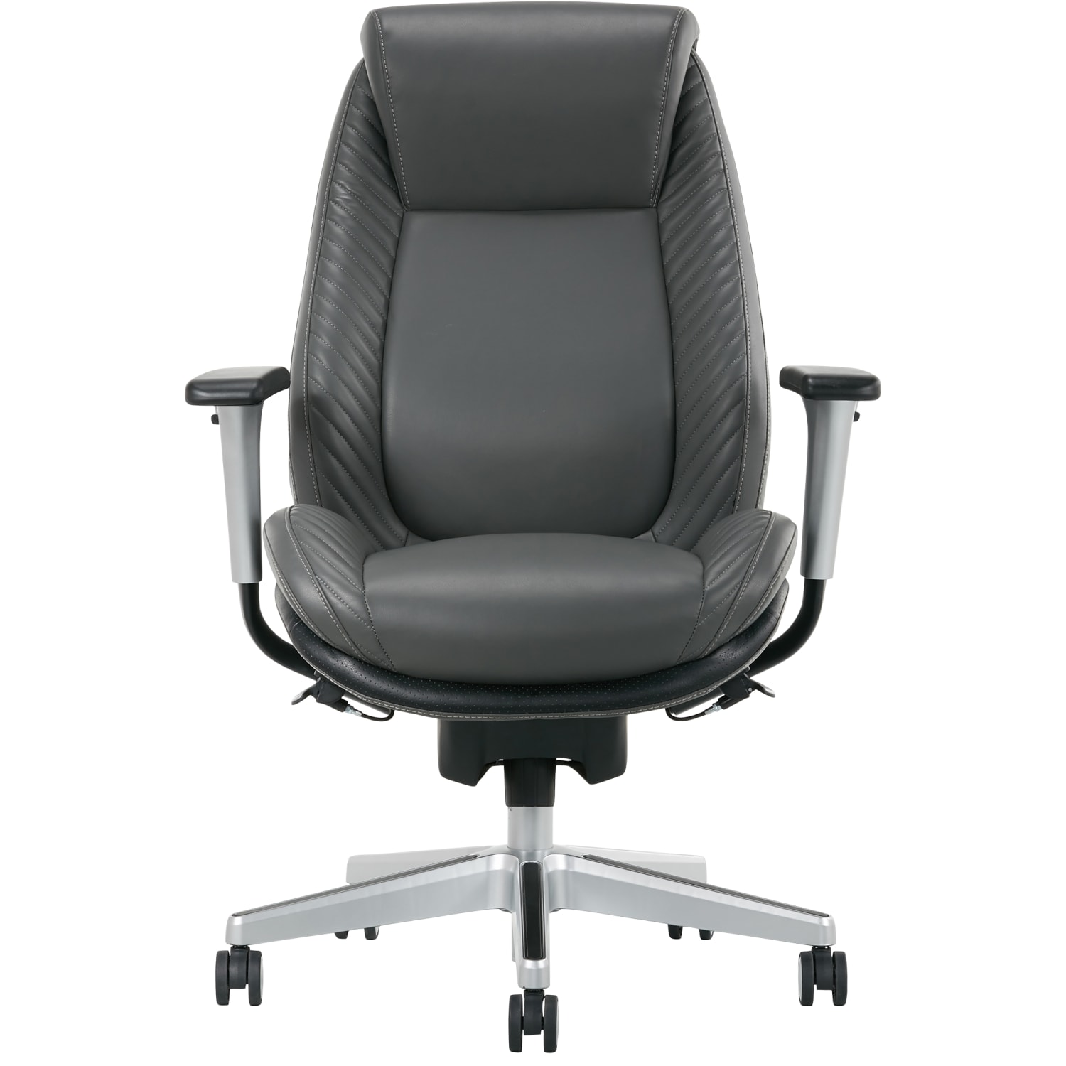 Serta iComfort i6000 Ergonomic Bonded Leather High-Back Manager Office Chair, Gray/Silver - Image 3