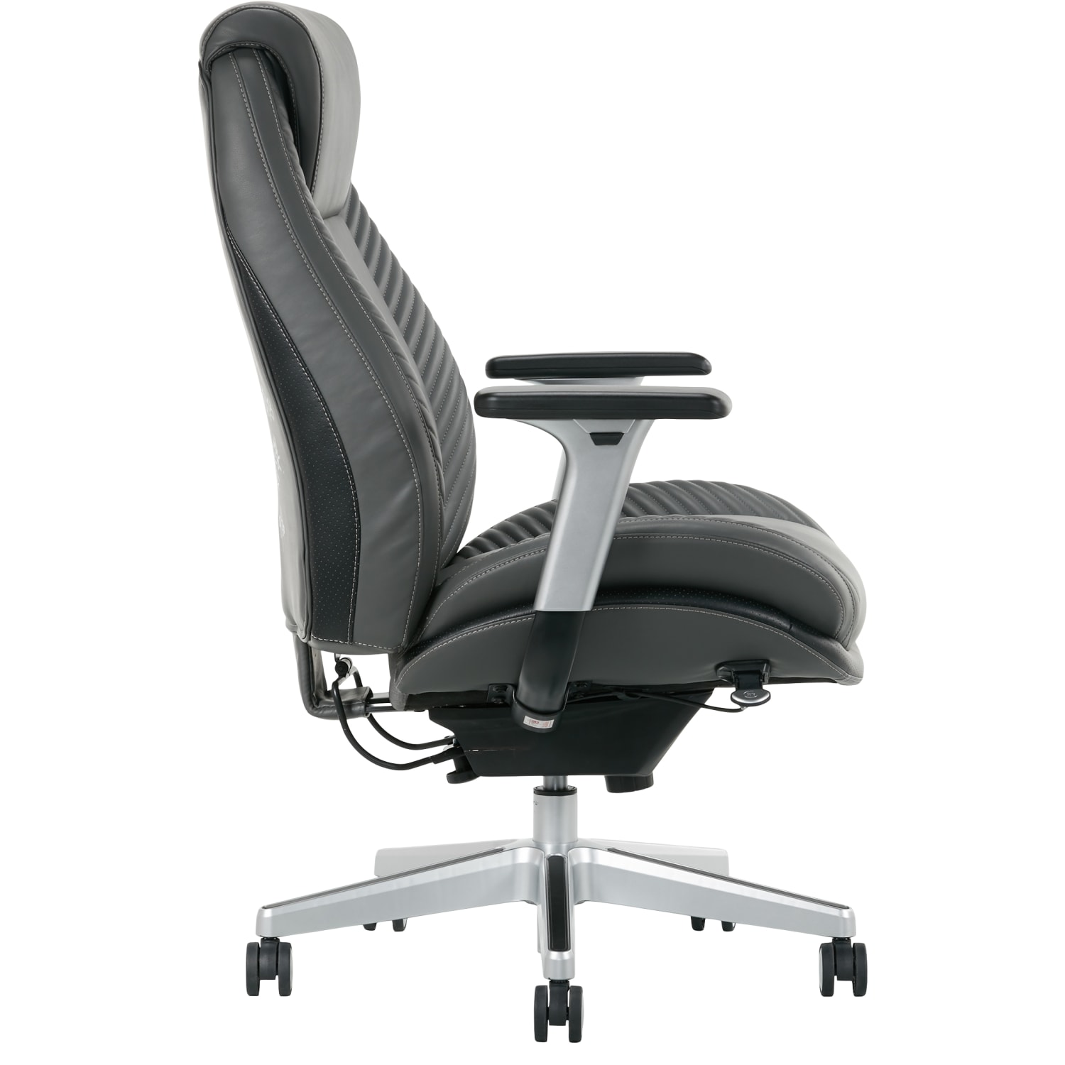 Serta iComfort i6000 Ergonomic Bonded Leather High Back Manager Office Chair GraySilver PopularChairscom