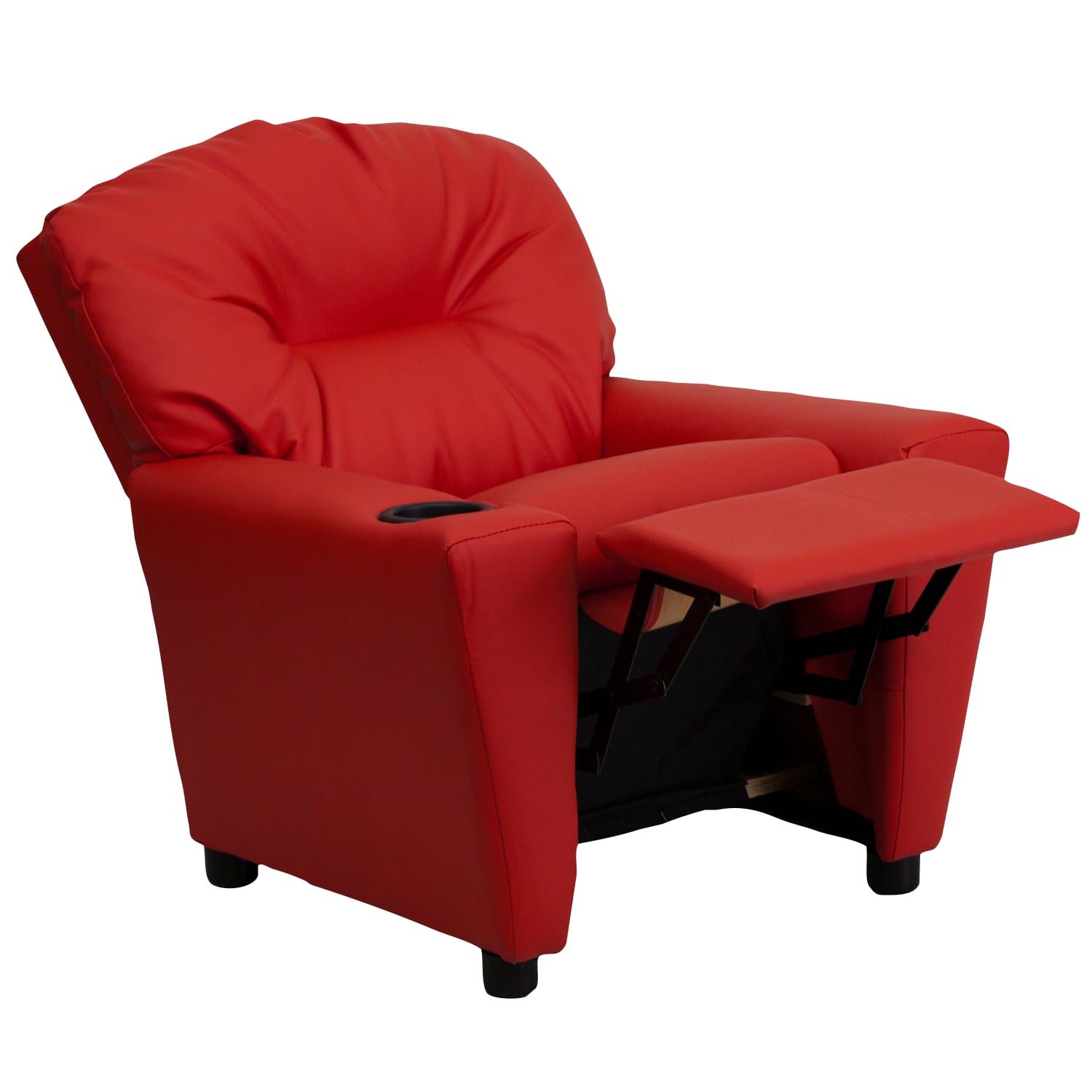 Flash Furniture Contemporary Kids Vinyl Recliner Accent Chair With Cup Holder Red PopularChairscom