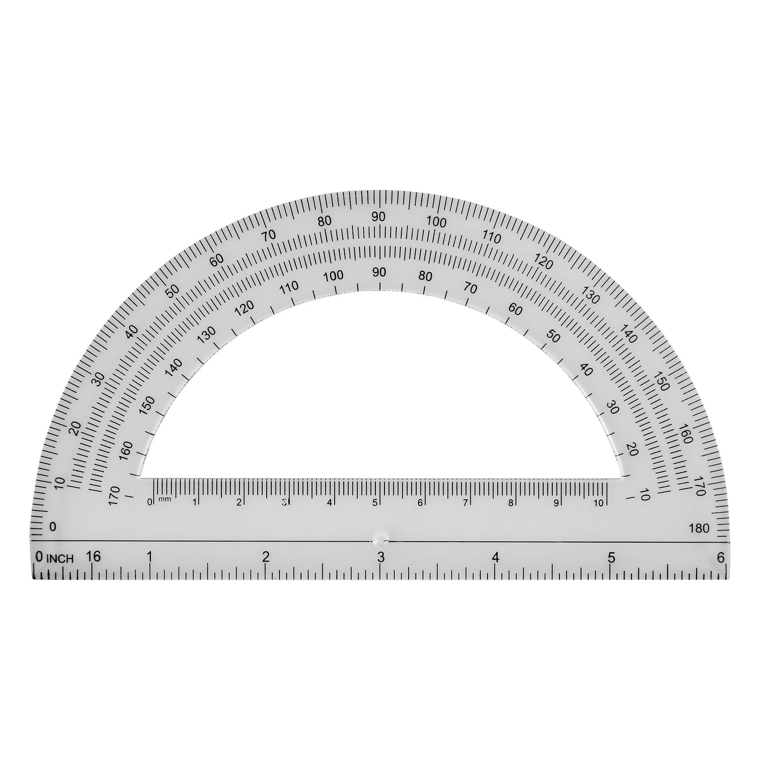 Office Depot Brand Semicircular 6in Protractor, Clear - Image 3
