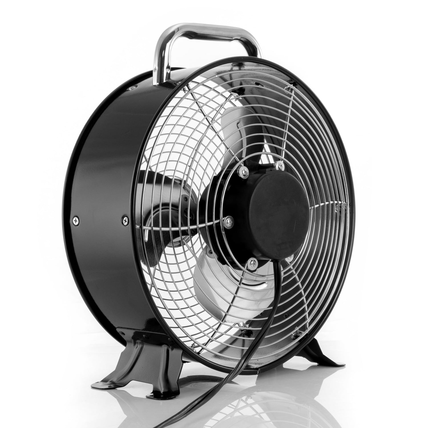 Vie Air 12in 2-Speed High-Velocity Retro Drum Fan, 14inH x 12inW x 5-3/4inD, Black - Image 4