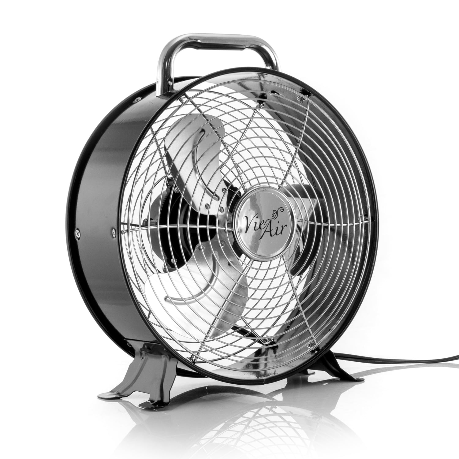 Vie Air 12in 2-Speed High-Velocity Retro Drum Fan, 14inH x 12inW x 5-3/4inD, Black - Image 5