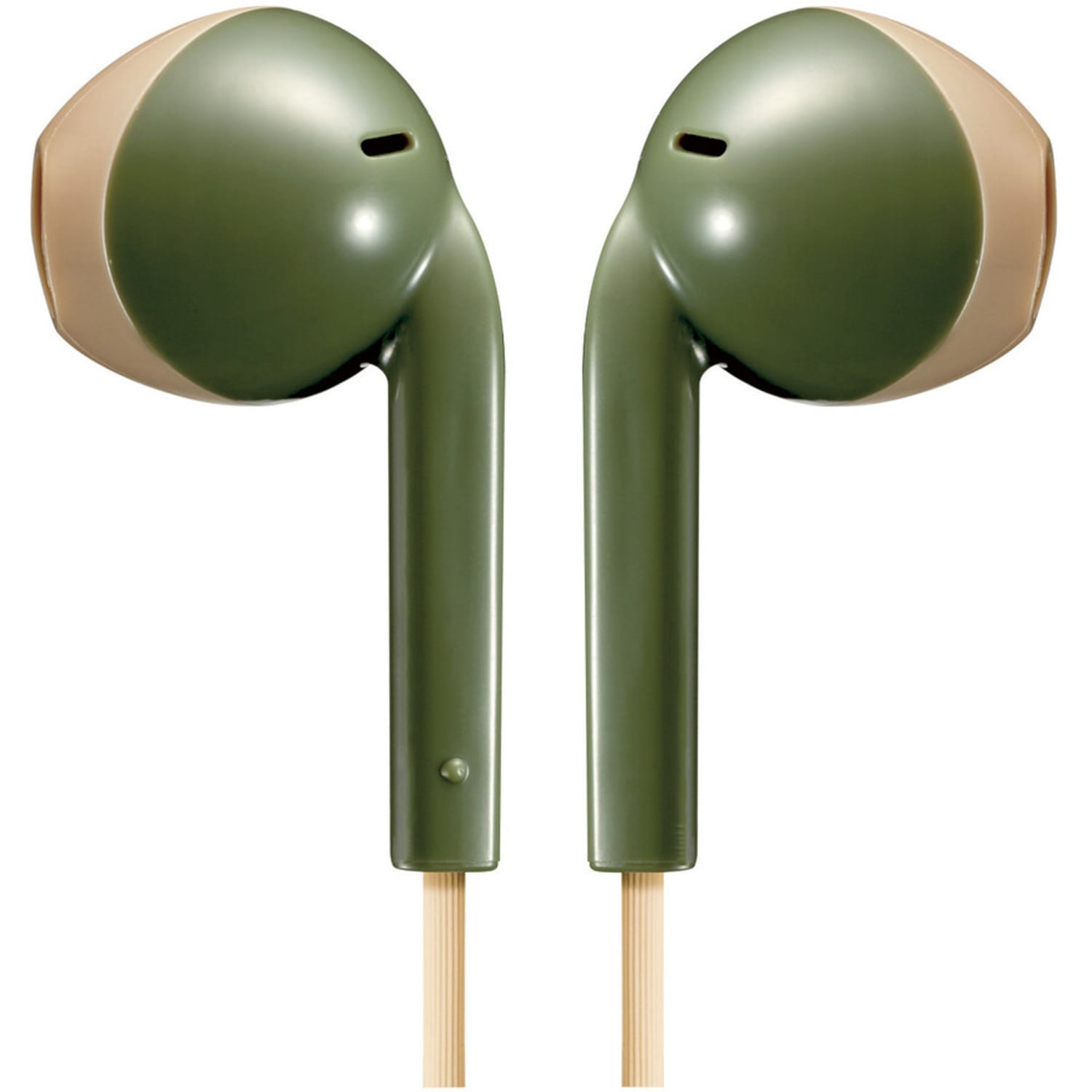 JVC Retro Earbuds - Stereo - Wired - 46 Ohm - 8 Hz to 20 kHz - Earbud - Binaural - In-ear - 3.28 ft Cable - Khaki, Beige - Image 3