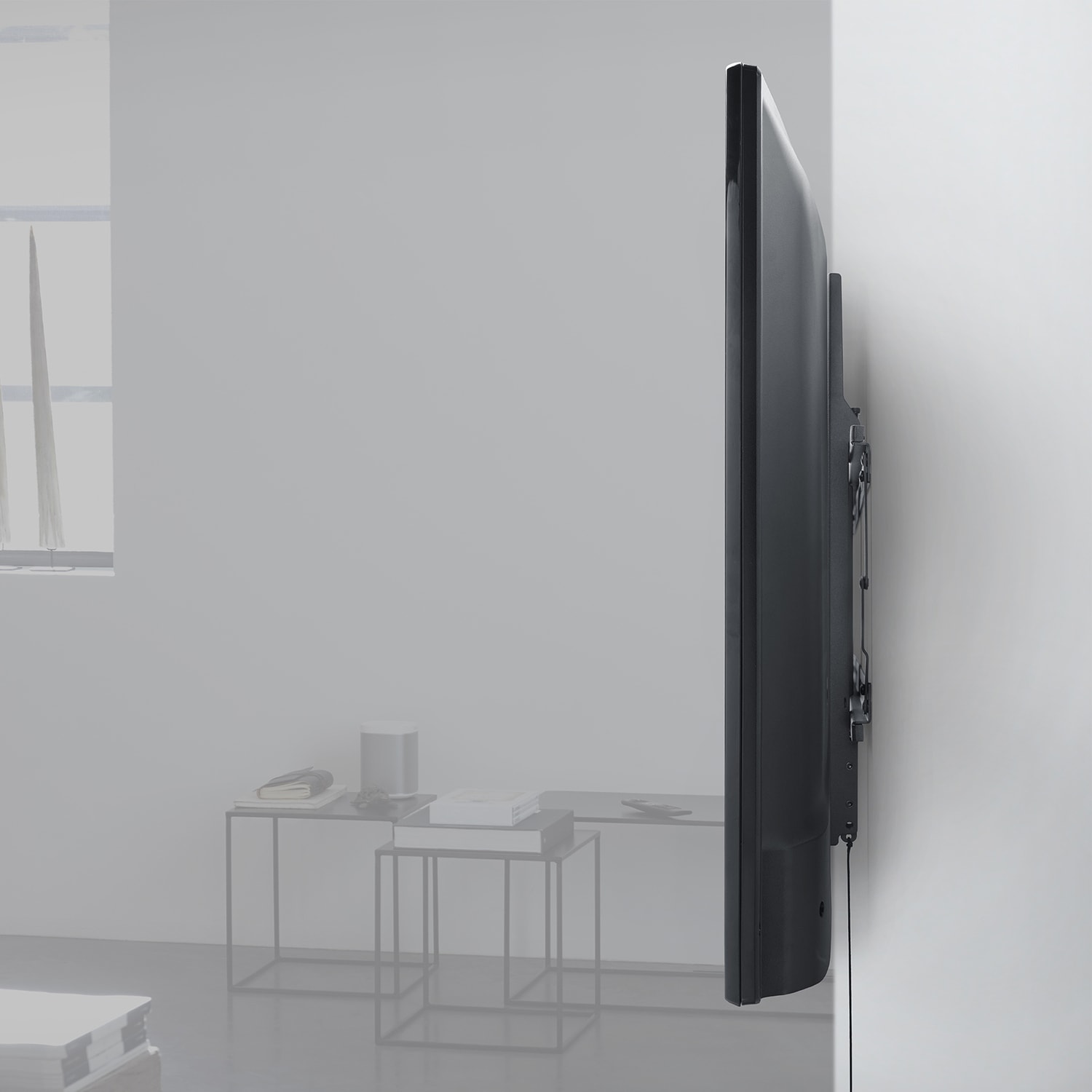 One For All SOLID Series Metal Universal Low-Profile Flat Wall Mount for 42-In. to 100-In. TVs, Black - Image 4