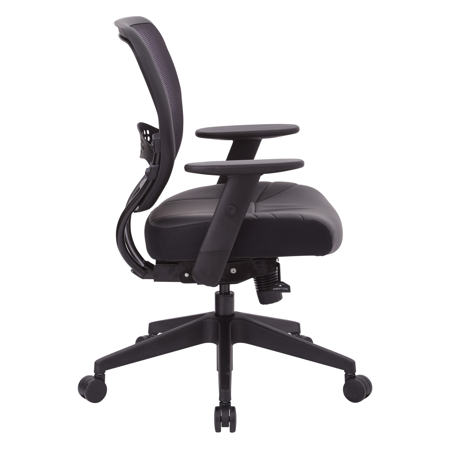Office Star AirGrid Ergonomic Bonded Leather High Back Managers Chair Black PopularChairscom