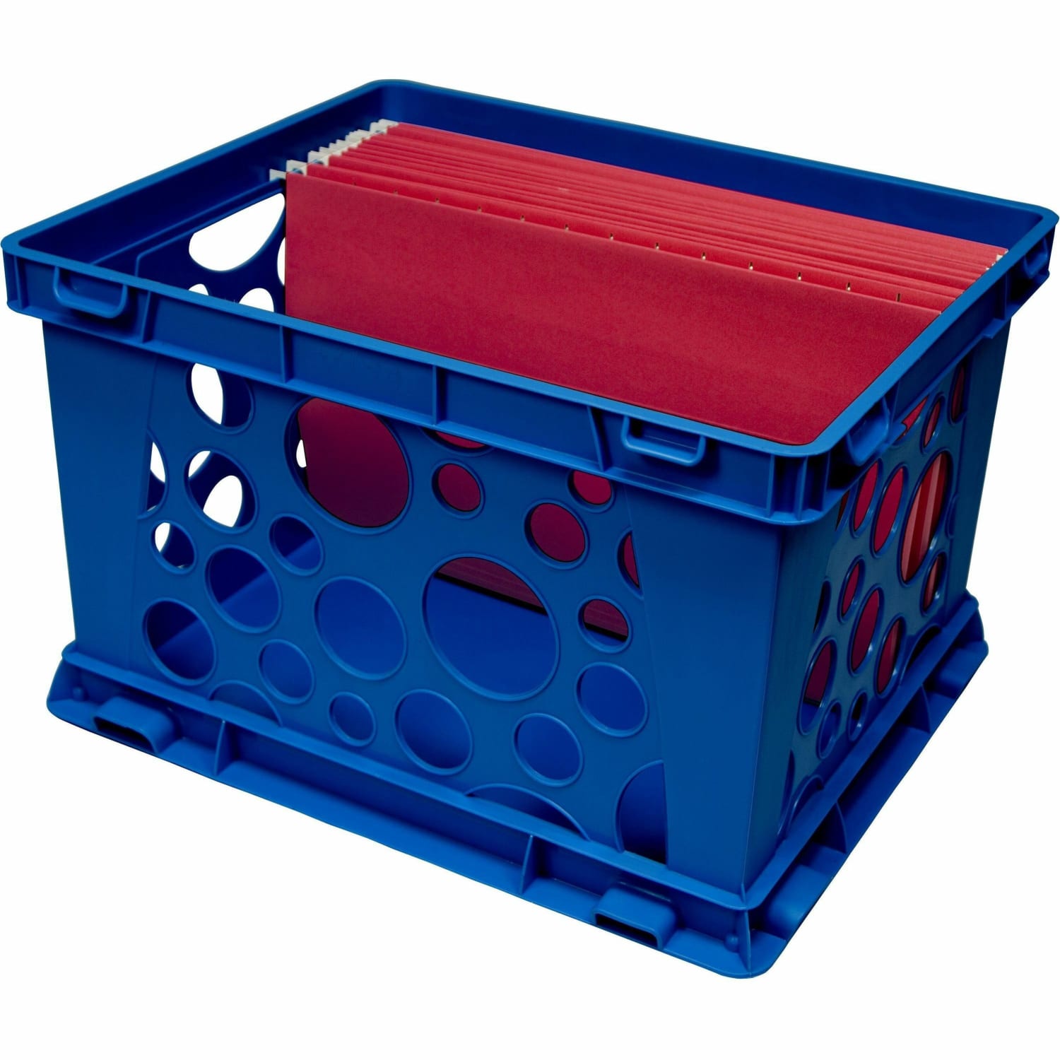 Storex Premium Storage Crate, Medium Size, 10 1/2in x 14 3/10 x 17 3/10in, Assorted Bright, Carton Of 3 - Image 4