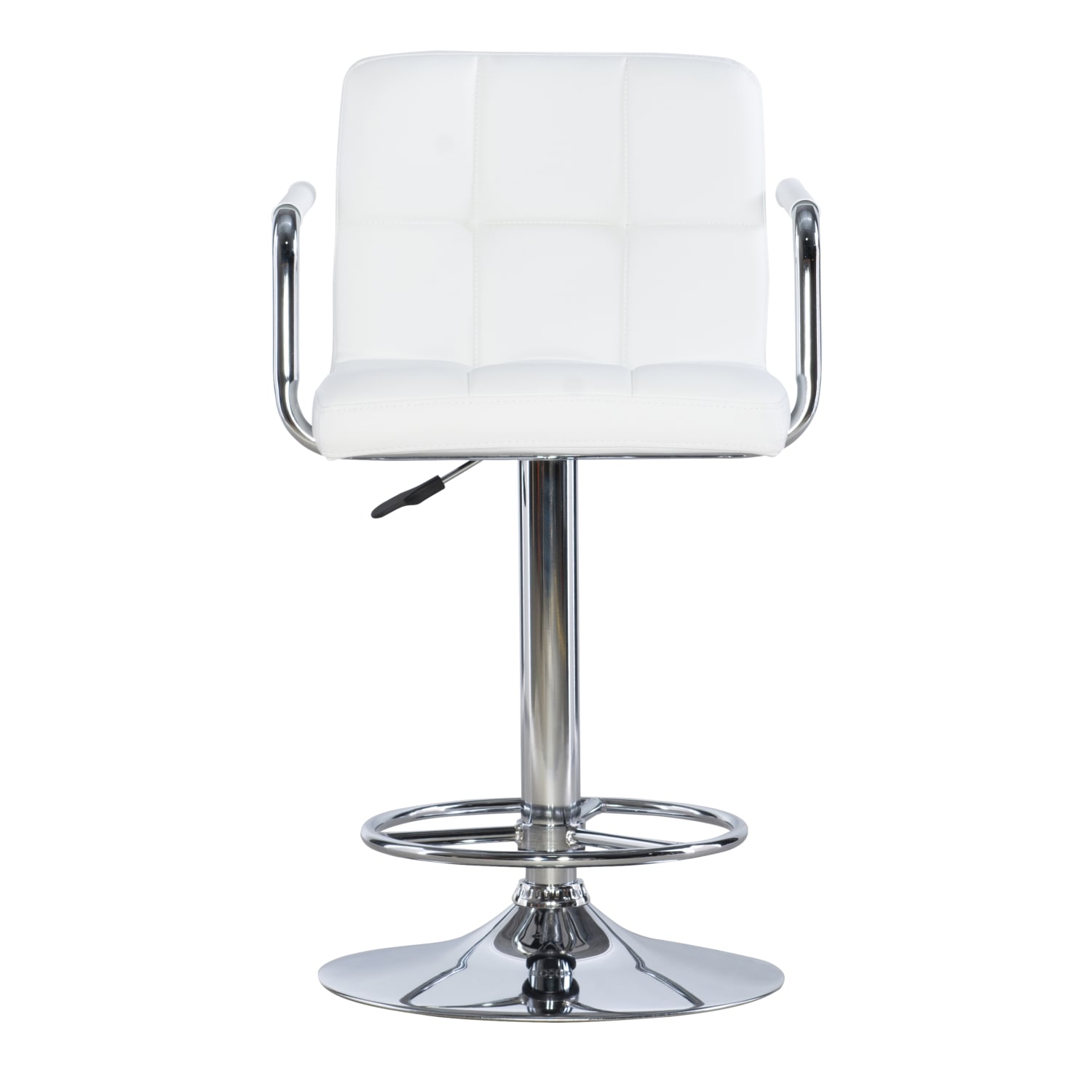Powell Quaid Swivel Bar Stool, White/Chrome - Image 3