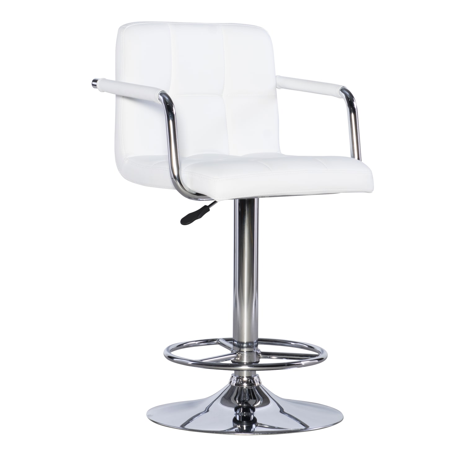 Powell Quaid Swivel Bar Stool, White/Chrome - Image 4