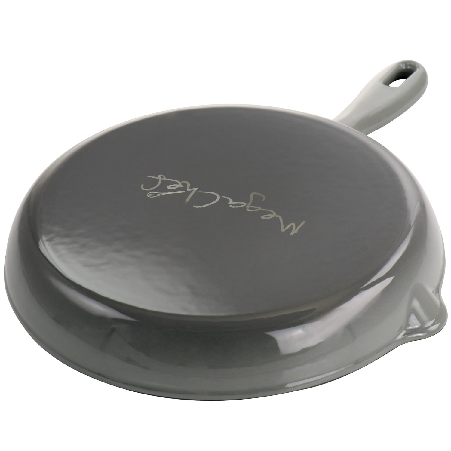 MegaChef Round 10-1/4in Enameled Cast Iron Skillet, Gray - Image 5