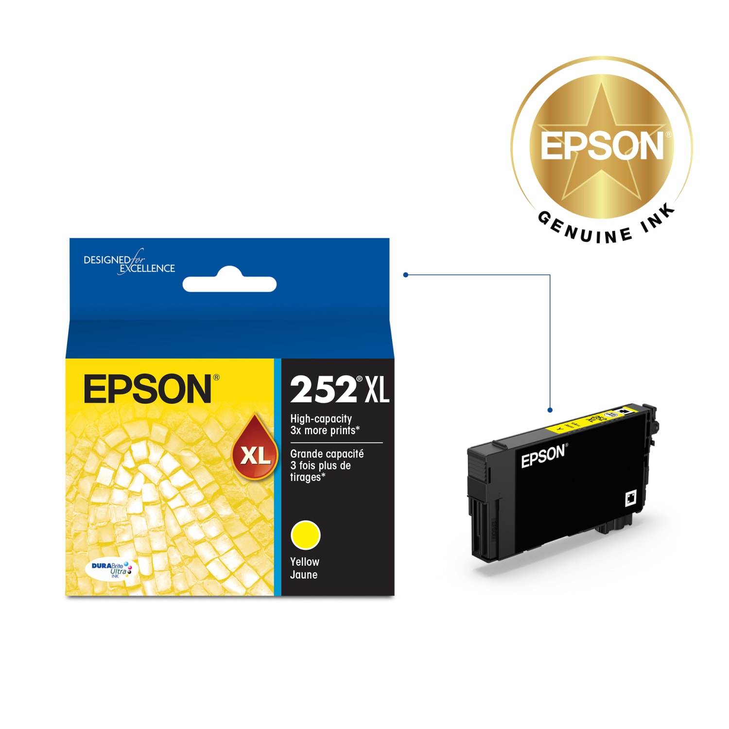 Epson 252XL DuraBrite Yellow Ultra-High-Yield Ink Cartridge, T252XL420-S - Image 3