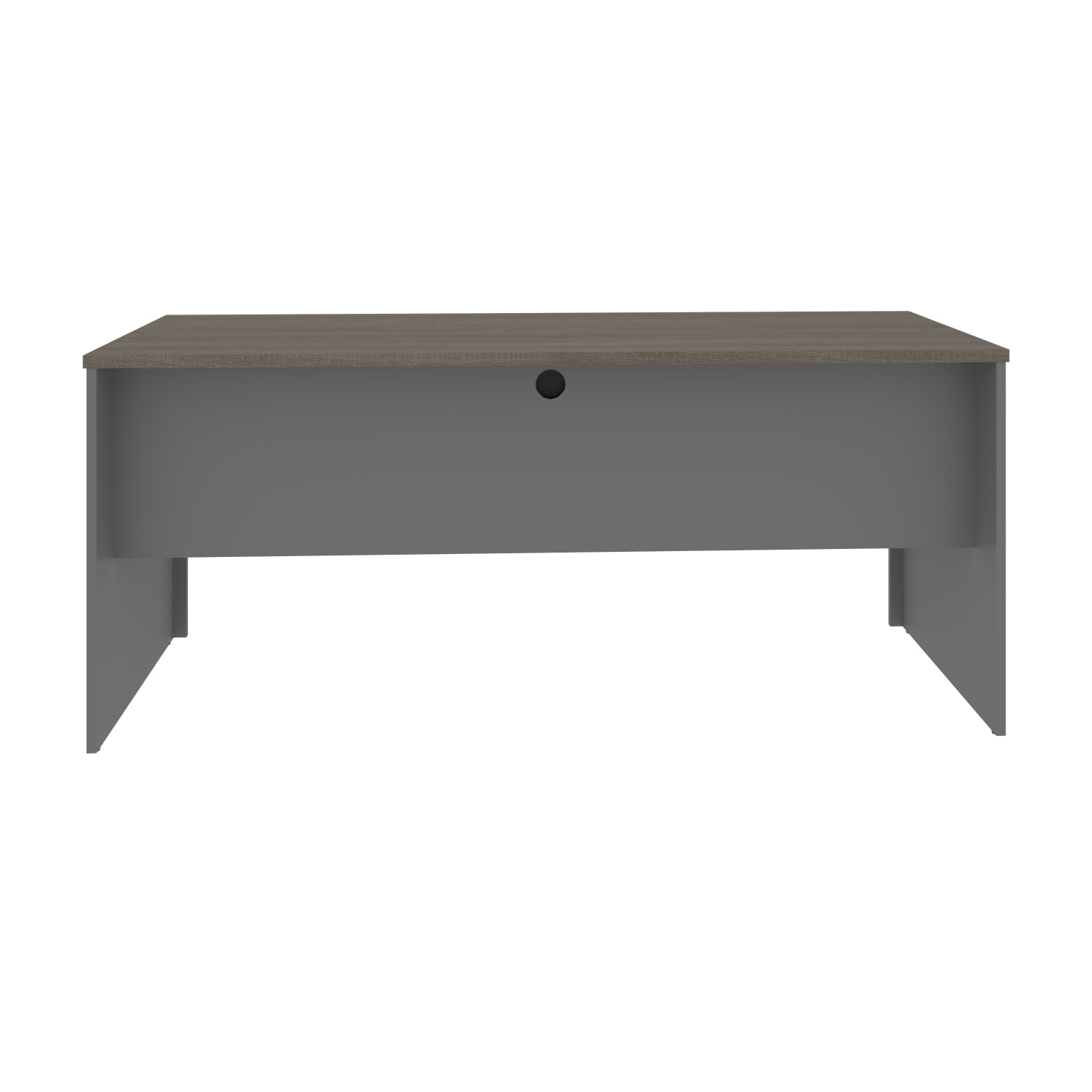 Bestar Prestige + 72inW Narrow Computer Desk Shell, Bark Gray/Slate - Image 4