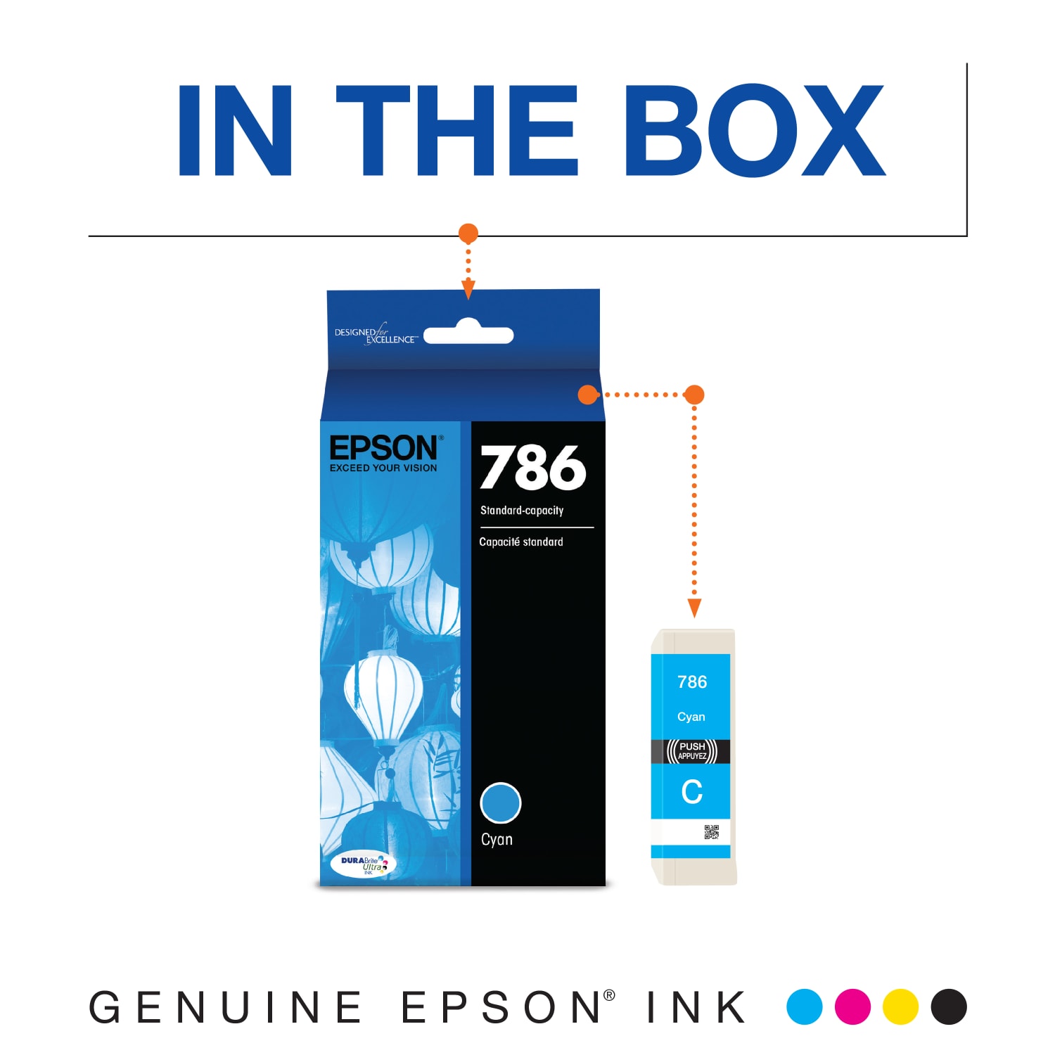 Epson 786 DuraBrite Cyan Ultra Ink Cartridge, T786220-S - Image 3