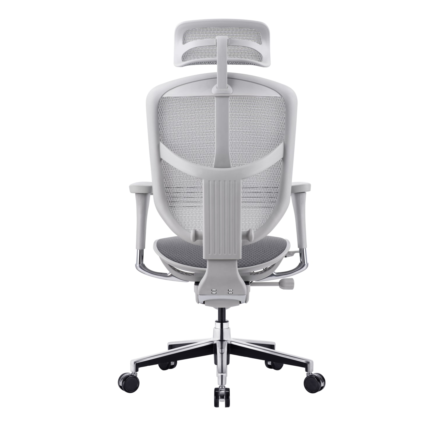 WorkPro Quantum 9000V2 Series Ergonomic Mesh/Fabric High-Back Chair With Headrest, Gray/Gray, BIFMA Compliant - Image 5