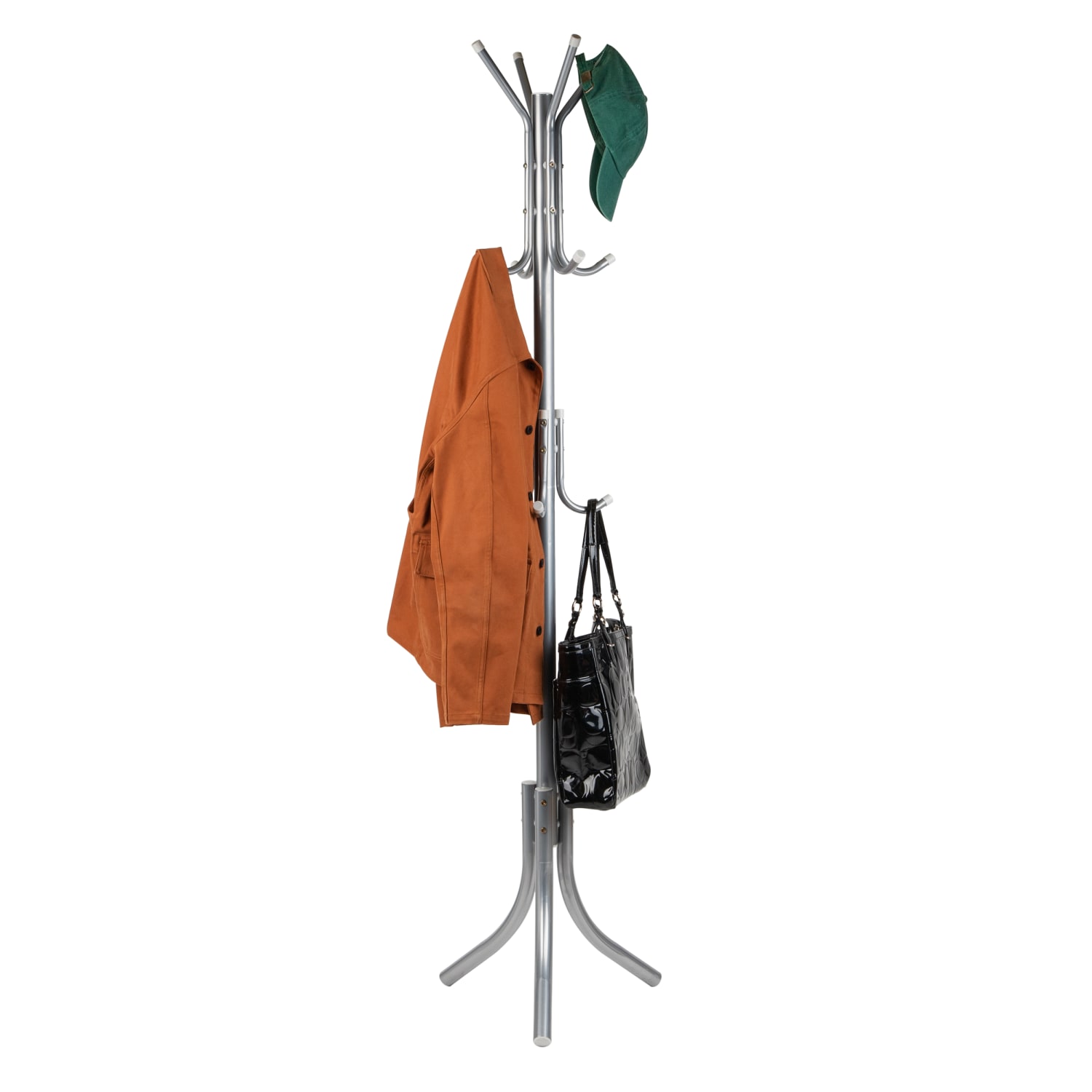 Mind Reader Freestanding Coat Rack Multi-Tier Organizer, 68-1/2inH x 18inW x 18inD, Silver