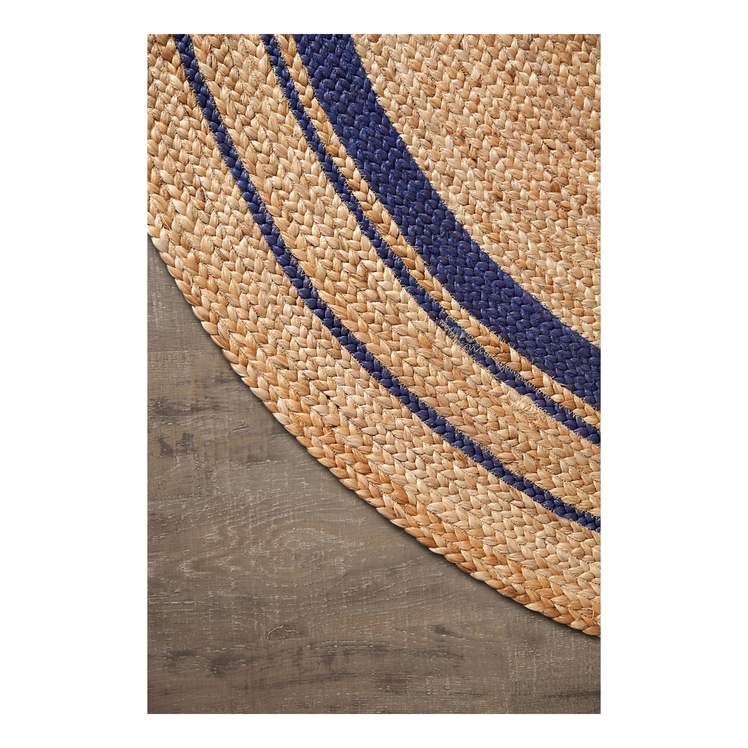 Anji Mountain Kerala Midnite Jute Rug, 4ft, Beige/Blue - Image 5