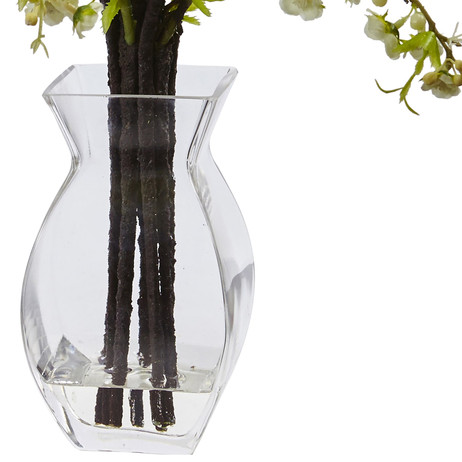 Nearly Natural Cherry Blossom 26inH Artificial Floral Arrangement With Glass Vase, 26inH x 20inW x 15inD, White - Image 4