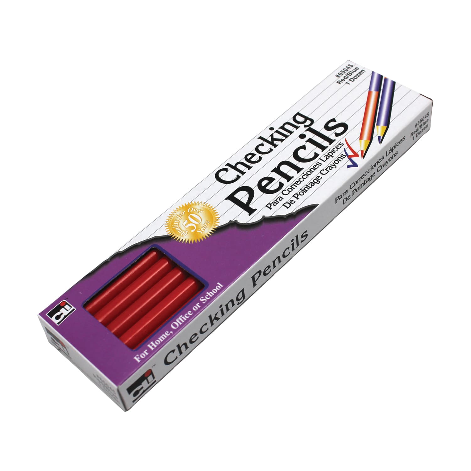 Charles Leonard Checking Pencils, #2 Medium Soft Lead, Red/Blue, 12 Per Box, Pack Of 6 Boxes - Image 3