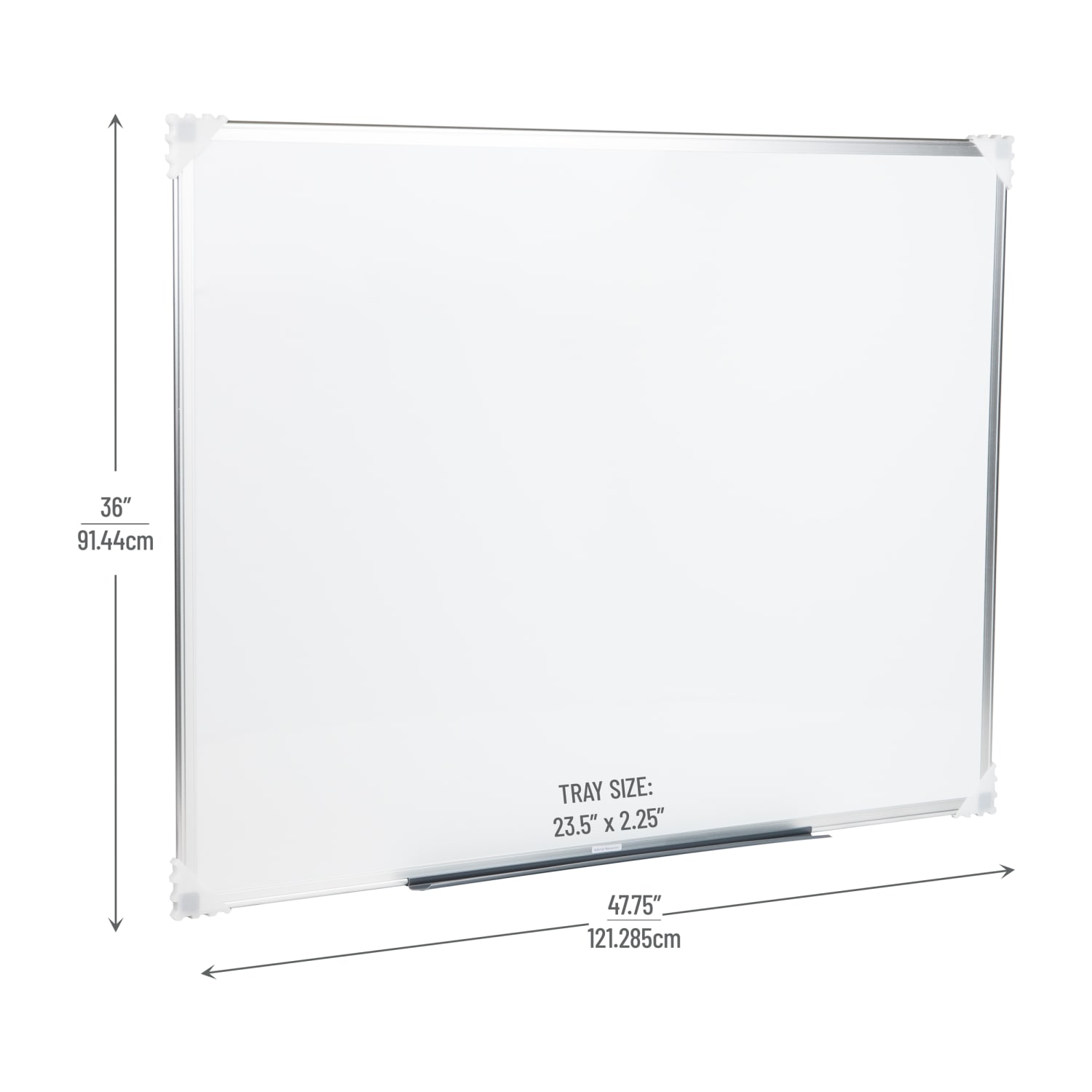 Mind Reader Magnetic Dry-Erase White Board Wall Mount with Marker Shelf, 1/2inH x 36inW x 47-3/4inL, White - Image 4
