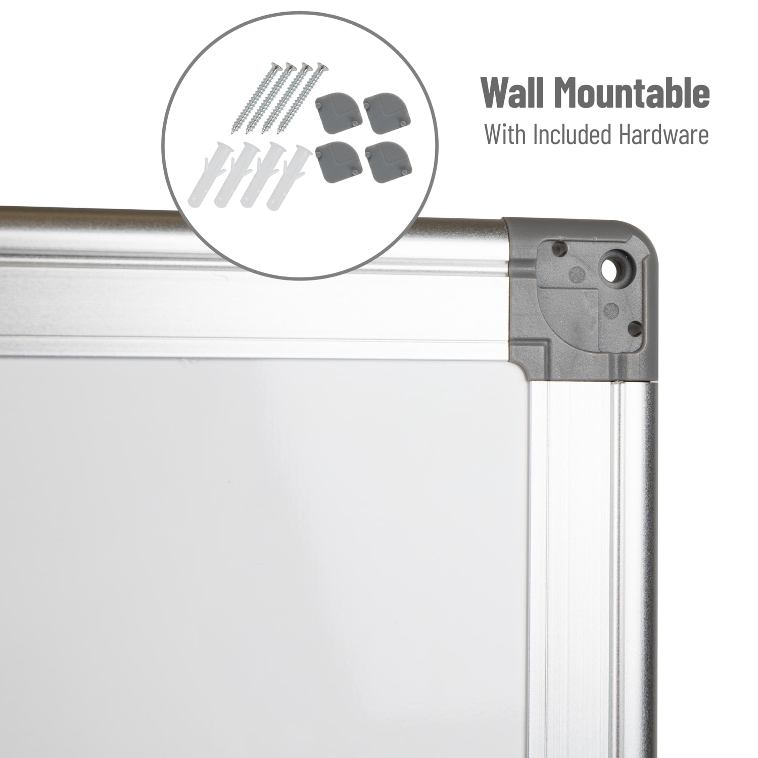 Mind Reader Magnetic Dry-Erase White Board Wall Mount with Marker Shelf, 1/2inH x 36inW x 47-3/4inL, White - Image 6